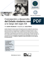 Concepción y Desarrollo Del Estado Moderno Venezolano A Lo Largo Del Siglo XX - Guía de Actividades