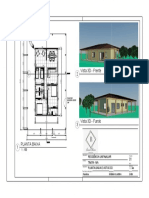 Projeto residência unifamiliar planta baixa e vistas 3D