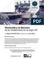 Venezuela y El Discurso de La Modernidad en El Siglo XX - Guía de Profesores