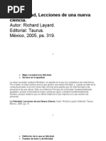 Richard Layard, La Felicidad[1]