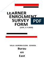 Learner Enrolment Survey Form: Burau en East Distric