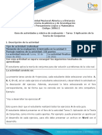 Guía de Actividades y Rúbrica de Evaluación - Unidad 3 -Tarea 3 - Aplicación Teoría de Conjuntos