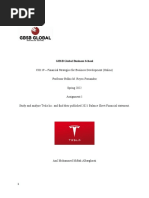 Analyisis Report Tesla Statement of Condition