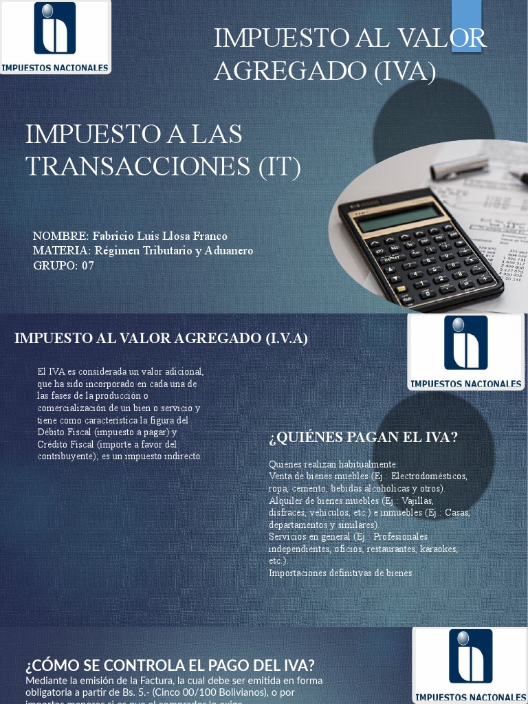 IVA y IT: Resumen de Impuestos en Bolivia | PDF | Impuestos | Impuesto ...