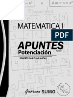 Apuntes de Potenciacion - Parte 1 - Matematica 1 - Guarcax Folleto Blanco