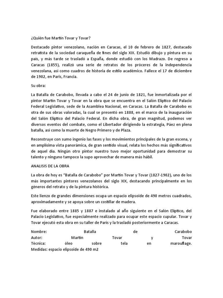 Martín Tovar y Tovar: Biografía y Obras | PDF | Arte | Clásicos