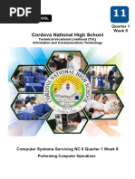 Cordova National High School: Quarter 1 Week 6