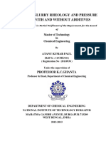 Study of Slurry Rheology and Pressure Drop with Additives