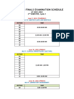 Mls Level II Finals Examination Schedule