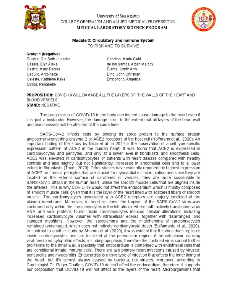 Module 3 Activity - To Risk and To Survive - Group 1 (Negative) - BSMLS ...