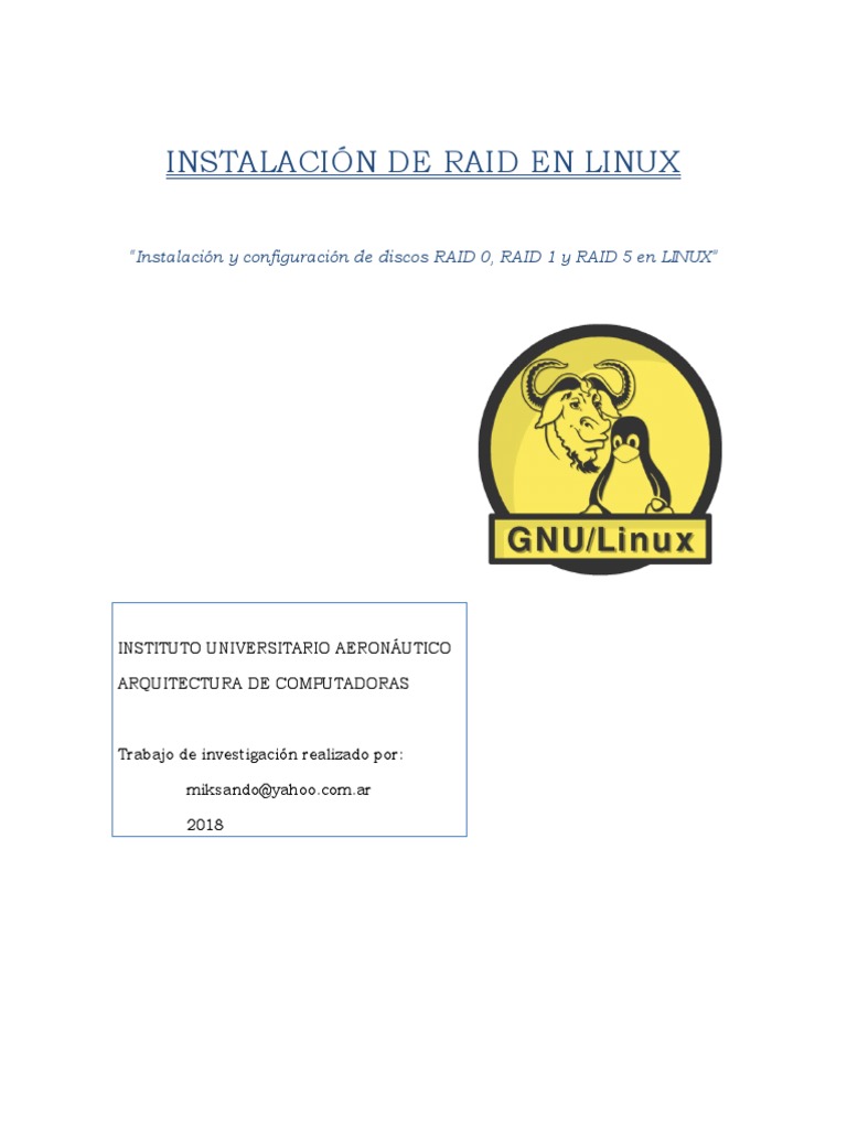Instalación de RAID en LINUX | PDF | Distribución de Linux | Informática
