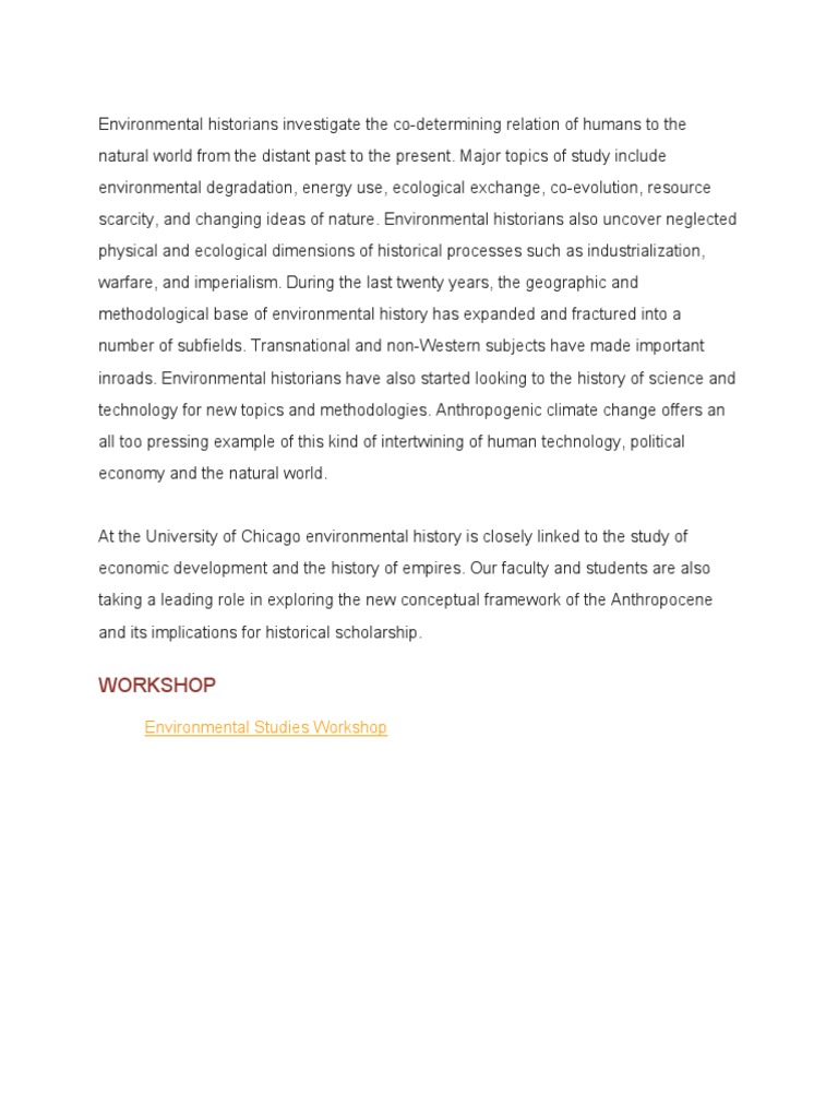 Environmental History and the Anthropocene | PDF