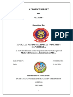 A Project Report ON "Lakme": Ik Gujral Punjab Technical University Kapurthala