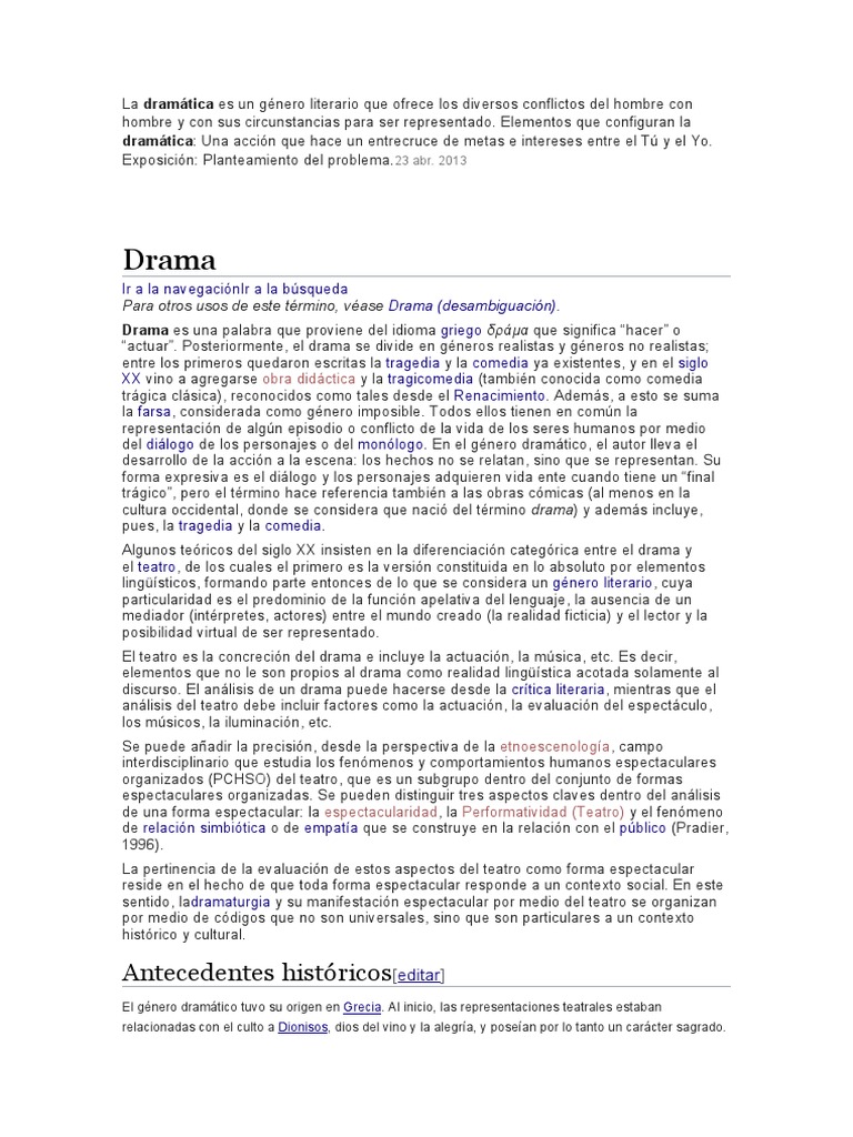 Características del Género Dramático | PDF | Edipo