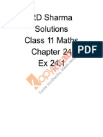 RD Sharma Solutions Class 11 Maths Chapter 24