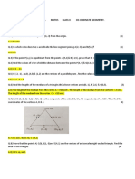 Model Paper. Maths Class X Co-Ordinate Geometry