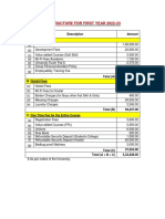 Fee Structure For First Year 2022