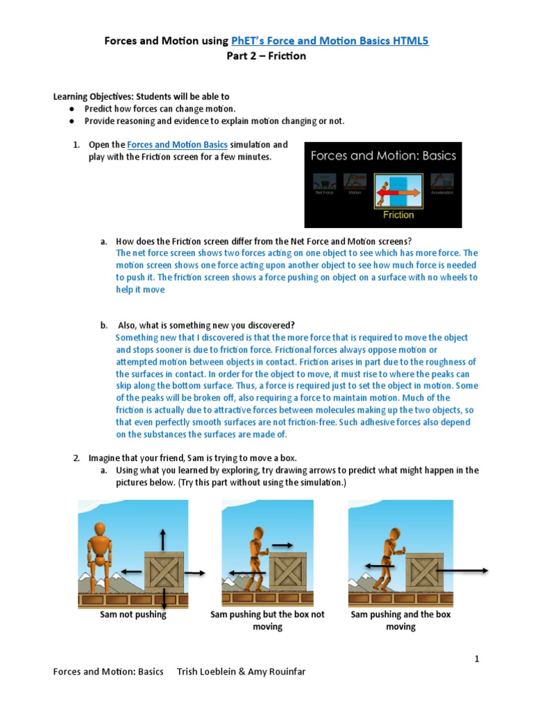 Forces and Motion Basics - Friction | PDF | Force | Friction