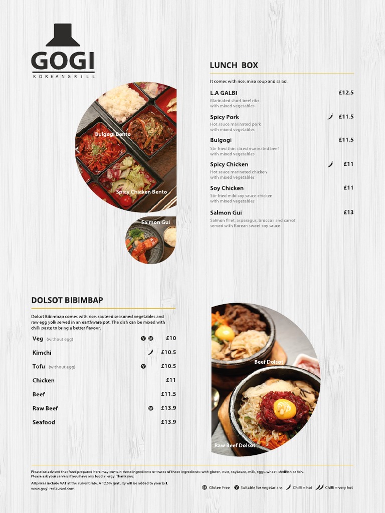 GOGI Lunch Menu | PDF