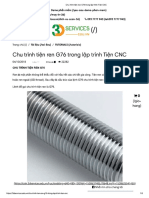 Chu Trình Tiện Ren G76 Trong Lập Trình Tiện CNC