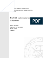 The NGO-state Relationship and SRHR in Myanmar