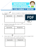 Problemas Con Suma y Resta para Primero de Primaria