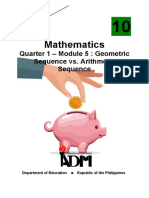 Mathematics: Quarter 1 - Module 5: Geometric Sequence vs. Arithmetic Sequence