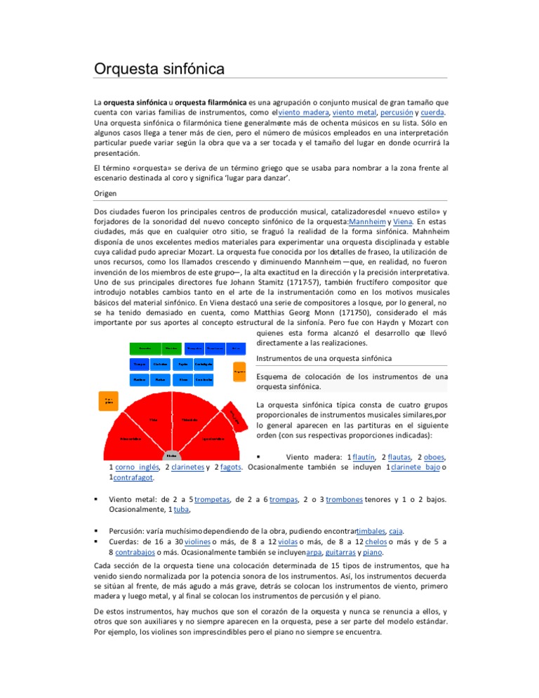 Orquesta Sinfónica | PDF | Orquestas | Instrumentos musicales