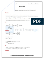 Exercise 5.1: RD Sharma Solutions Class 12 Ch5 - Algebra of Matrices