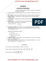 CBSE Class 12 Mathematics Matrices & Determinants Worksheet (2) - 1