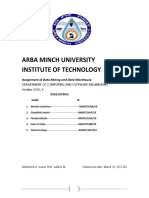 Arba Minch University Institute of Technology: Assignment of Data Mining and Data Warehouse