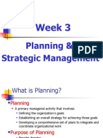 Week 3 Planning and Strategy