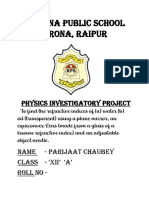 Krishna Public School Sarona, Raipur: Physics Investigatory Project