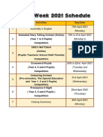 English Week 2021 Schedule