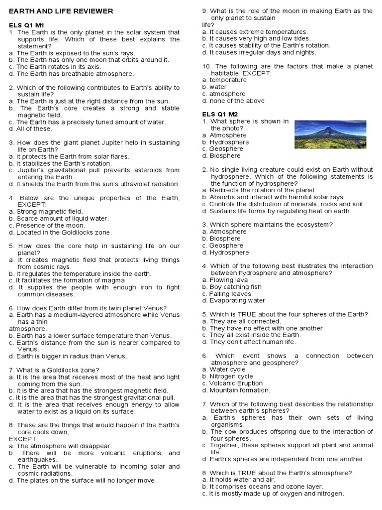 Earth and Life Science Reviewer Q1 | PDF | Magma | Rock (Geology)