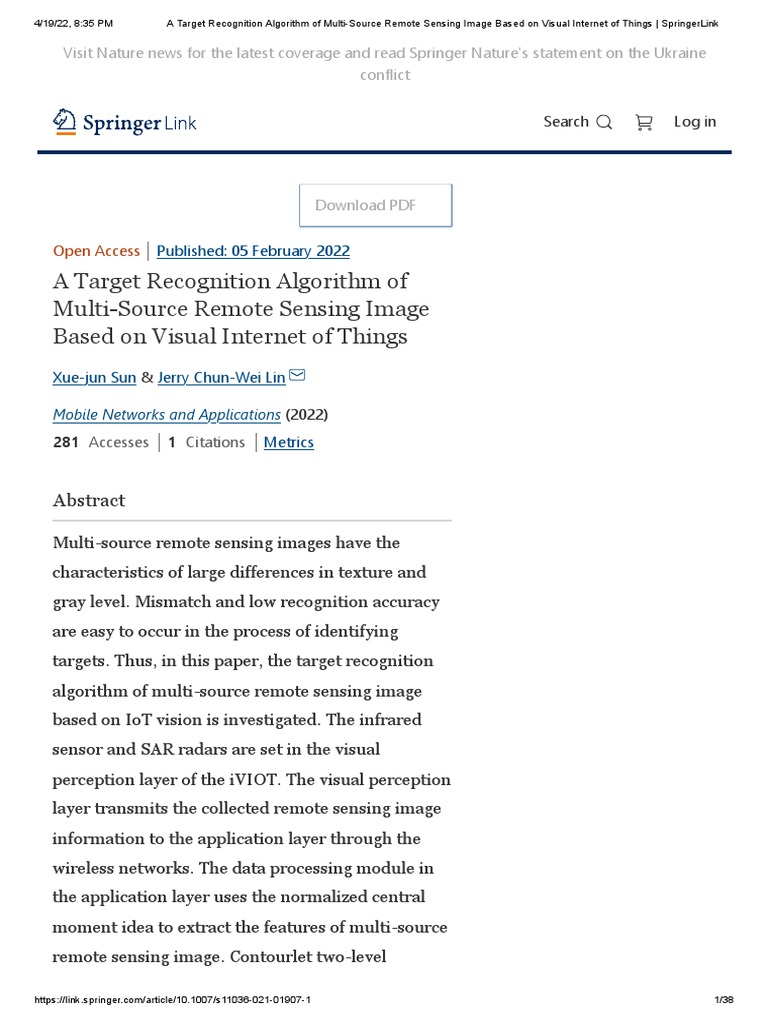 Target Recognition | PDF | Computer Network | Remote Sensing