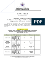 DepEd Adds SHS Workshop Participants