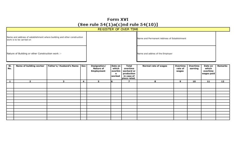 Overtime Register and Form XVI Details | PDF