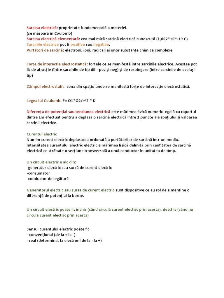 Fizica Electricitate | PDF