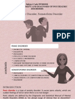 Panic Disorder & Somatoform Disorder