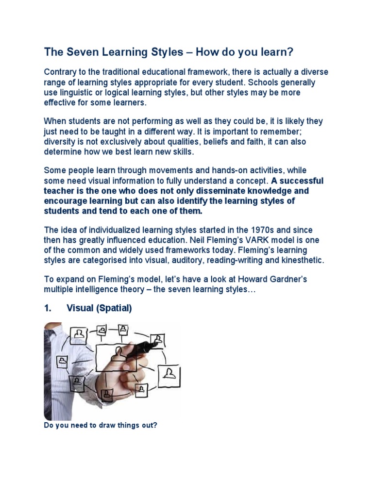 The Seven Learning Styles Download Free Pdf Learning Styles Learning