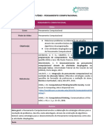 Pensamento Computacional: resolução de problemas com algoritmos