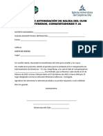 Solicitud de Autorización de Salida Del Club de Aventureros, Conquistadores y Ja