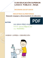 Programa de estudios de industrias alimentarias sobre higiene en envasado y almacenamiento