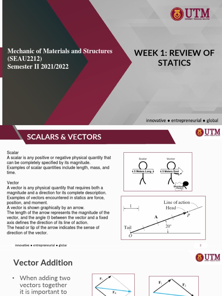 Review of Statics Solutions For Examples | PDF | Euclidean Vector ...