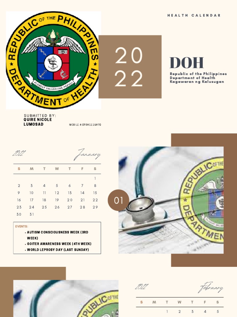 Activity No. 7.1 DOH Annual Calendar PDF Medicine Health Care