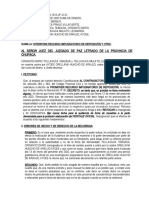 Al Señor Juez Del Juzgado de Paz Letrado de La Provincia de Chupaca