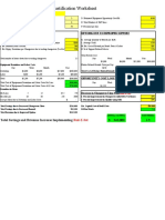 Cost Justification Worksheet: User Directions: Fill in Yellow Data Fields