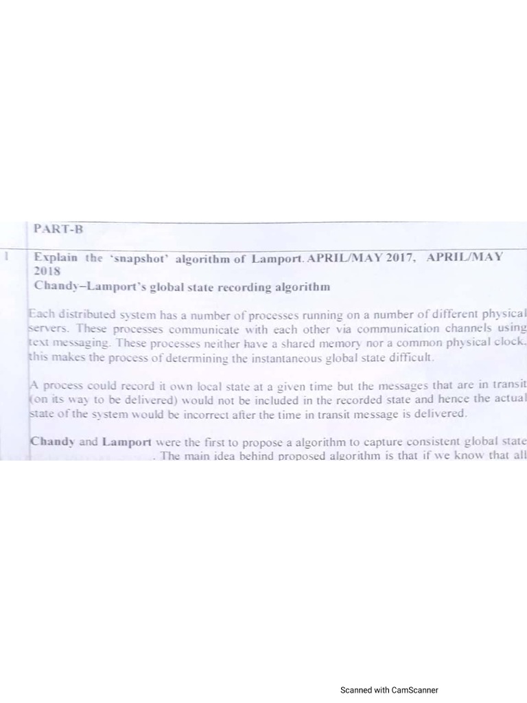 Chandy Lamport Algorithm | PDF