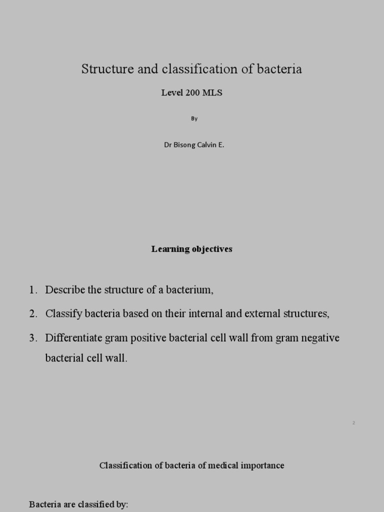 Bacterial Structure and Classification Guide | PDF | Bacteria | Cell ...